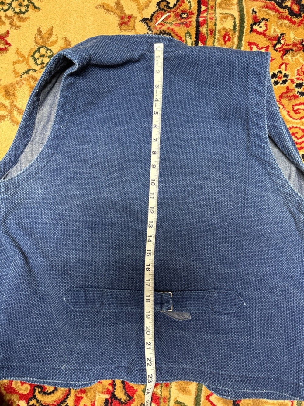 Momotaro Indigo Sashiko Blue Denim Vest - Picture 12 of 13